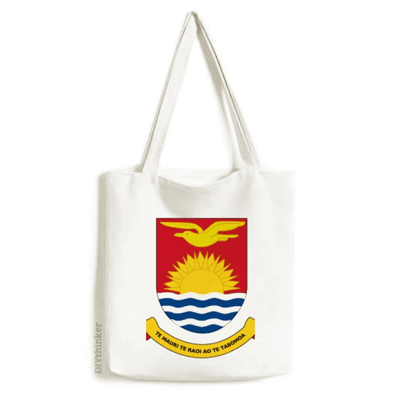 Kiribati Oceania National Emblem Tote Canvas Bag Shopping Satchel Casual Handbag