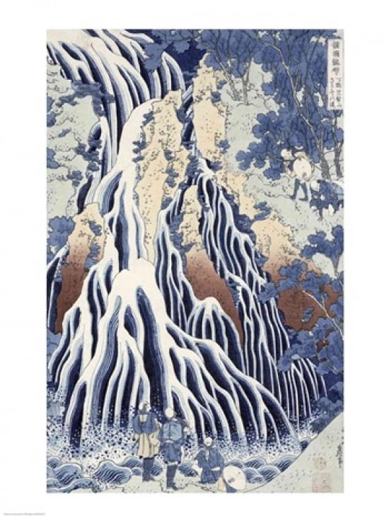 Kirifuri Fall on Kurokami Mount Canvas Art - Katsushika Hokusai (24 x 36)