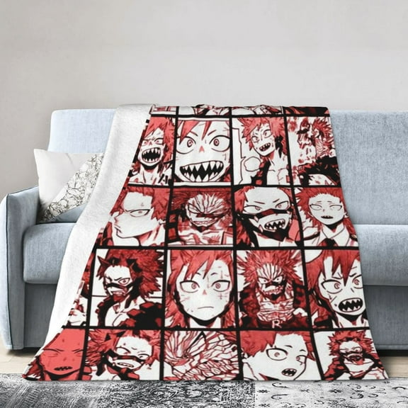 Kirishima Eijiro Anime Blanket Ultra Soft Throw Flannel Blankets For Sofa Bedroom Living Room Couch Camping Travel