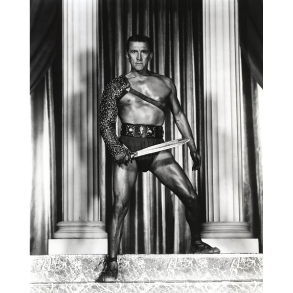 Kirk Douglas as Warrior Holding Sword Black and White Photo Print (8 x 10)