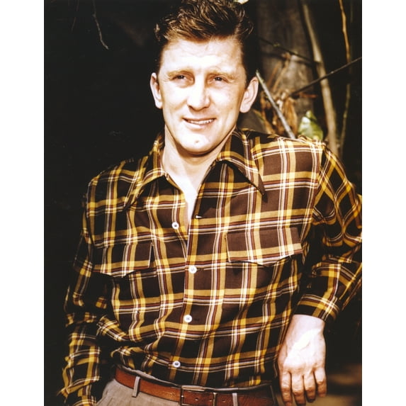 Kirk Douglas in Checkered Long Sleeves Portrait Photo Print (24 x 30)