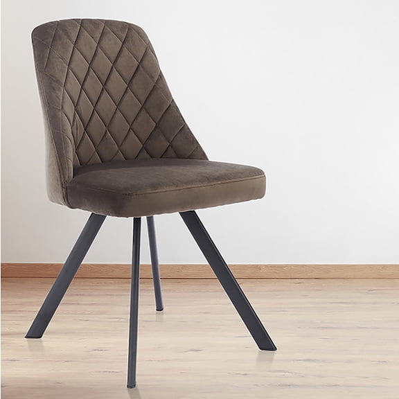 Kirk Tufted Fabirc Side Chairs, Set of 2, Brown