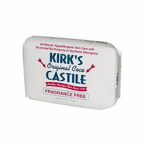 Kirk's Coco Castile Bar Soap, Fragrance Free 4 Ounce