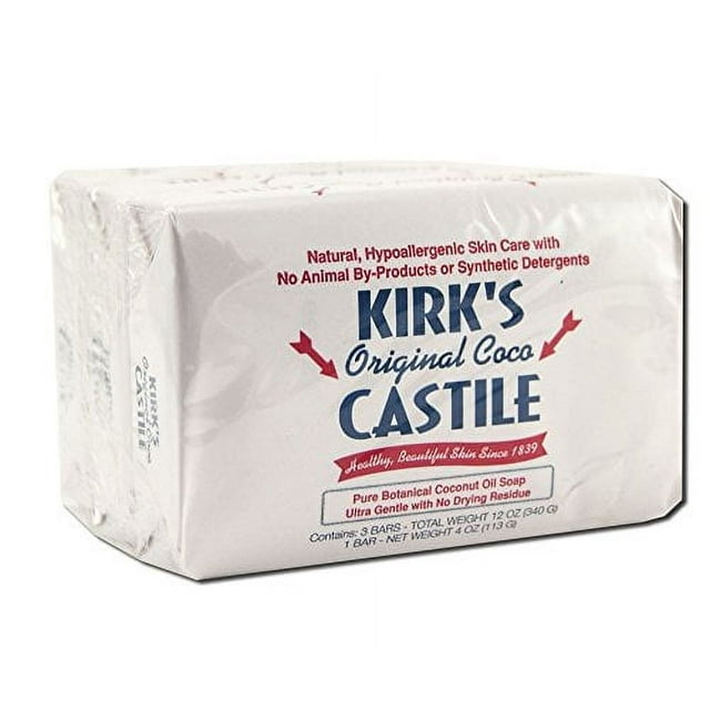 Kirk's Natural Castile Soap Original 4 oz Each, 3 ct