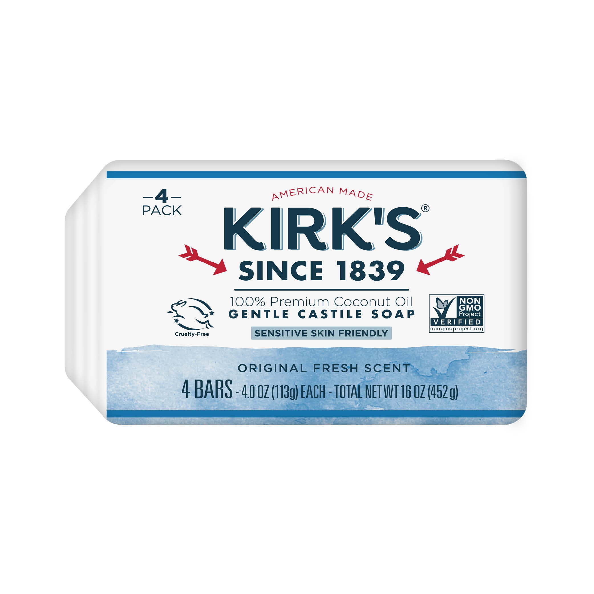 Kirk's Original Fresh Scent Gentle Castile Soap 4 Ct Pack - Walmart.com