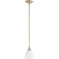 thumbnail image 1 of Kirkby Oaks 1 Light Mini Pendant in Bailey Street Home Home Collection Style 5.5 inches Wide By 7 inches High-Aged Silver Leaf Finish-Satin Opal Glass, 1 of 1