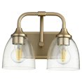 thumbnail image 1 of Kirkby Oaks 2 Light Vanity Light in Bailey Street Home Home Collection Style 13 inches Wide By 8.5 inches High-Aged Brass Finish-Clear Glass Color, 1 of 1