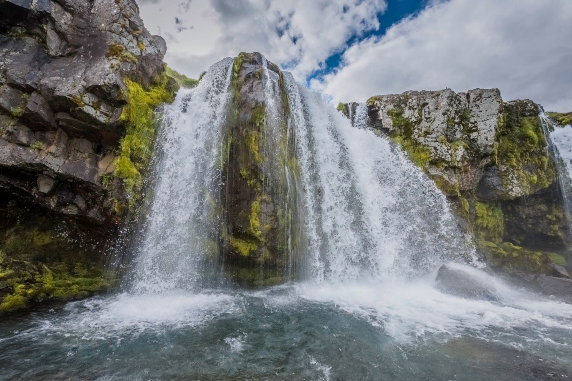 Kirkjufellsfoss Waterfalls (Church Mountain Falls) Grundarfjordur Snaefellsnes Peninsula Iceland Canvas Art - Panoramic Images (27 x 9)