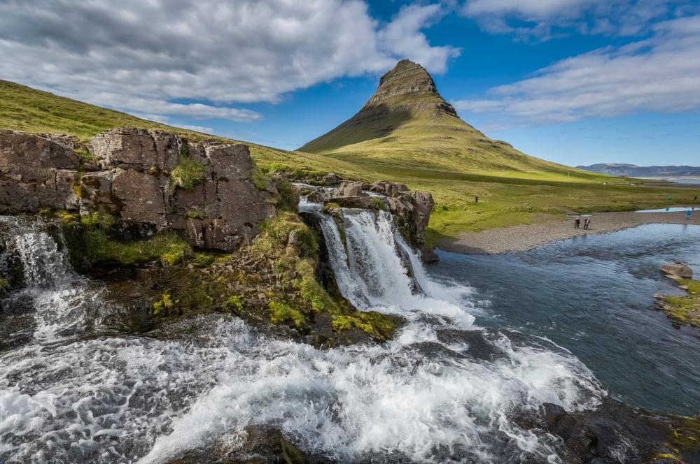 Kirkjufellsfoss Waterfalls (Church Mountain Falls) Grundarfjordur Snaefellsnes Peninsula Iceland Canvas Art - Panoramic Images (27 x 9)