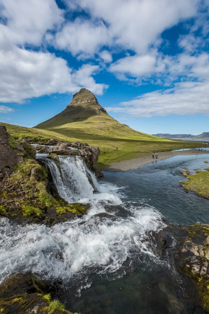 Kirkjufellsfoss Waterfalls Grundarfjordur Snaefellsnes Peninsula Iceland Canvas Art - Panoramic Images (36 x 12)