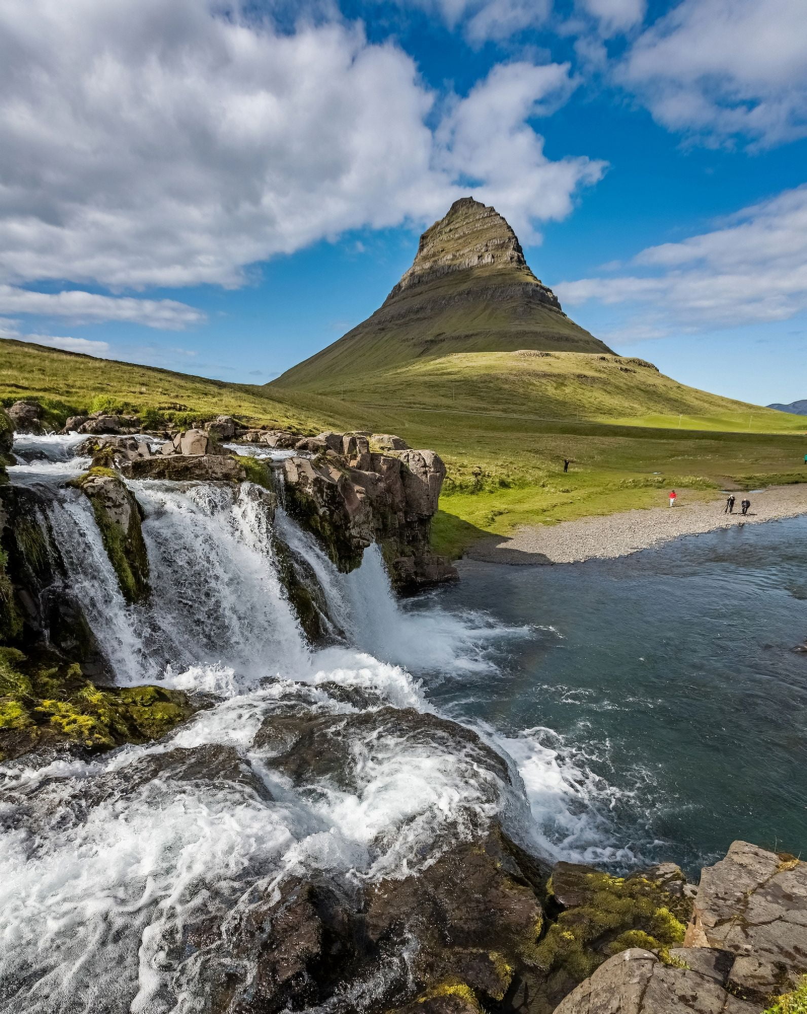 Kirkjufellsfoss Waterfalls Grundarfjordur Snaefellsnes Peninsula Iceland Canvas Art - Panoramic Images (9 x 27)
