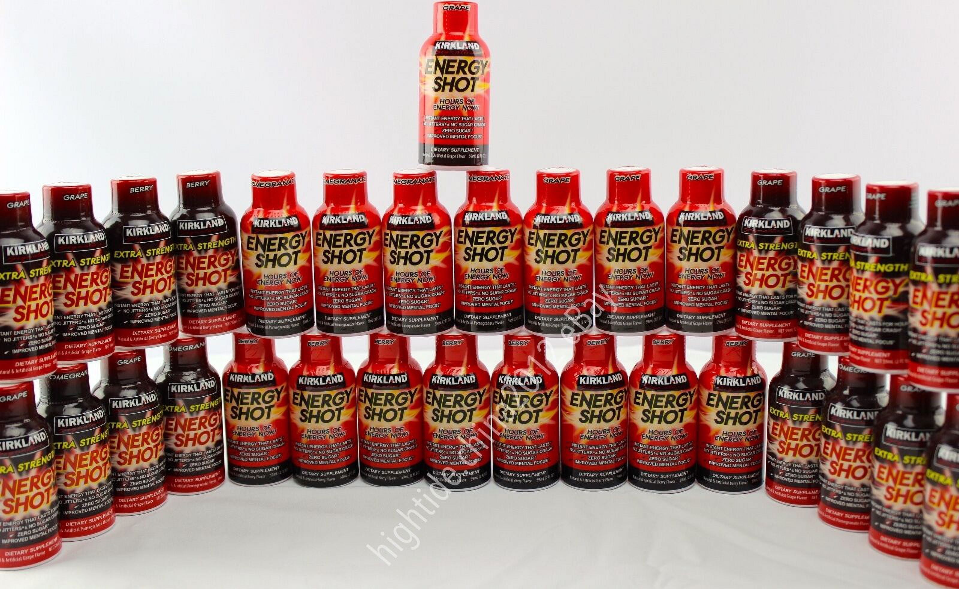 Kirkland 5+ Hours Energy Shot Regular & Extra Strength NoSugar/Carbs, 32 Count