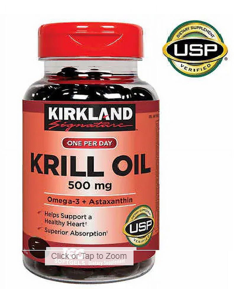 Kirkland Supplement 100 Krill Oil Softgels, 500 Mg, 160 ct. Omega3
