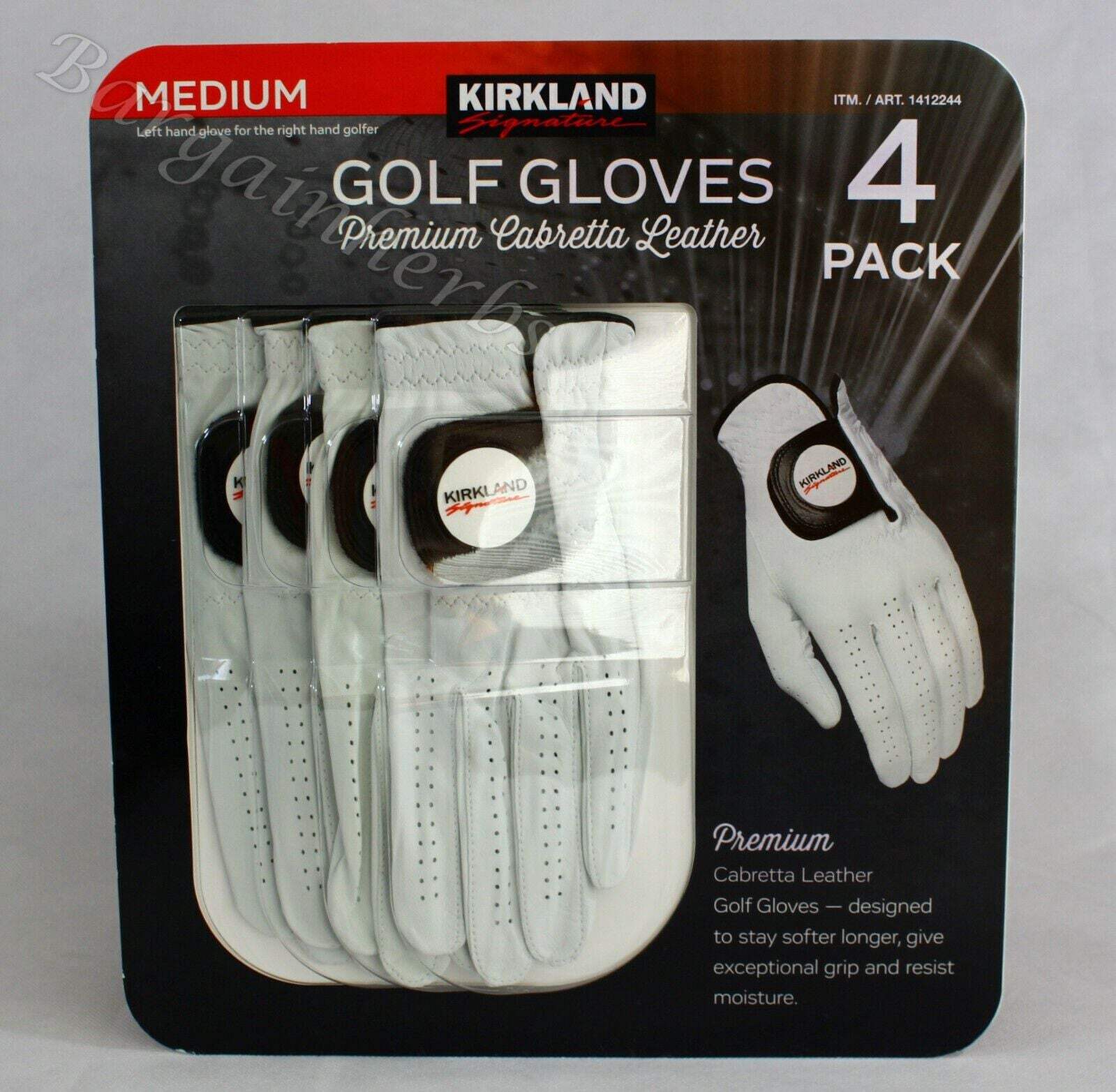 Kirkland Men'S Golf Gloves Premium Cabretta Leather 4 Pack Free