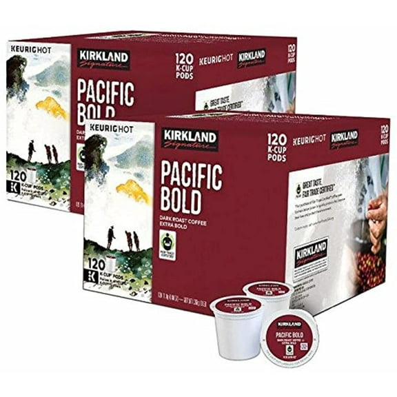 Kirkland Pacific Dark Extra Roast Bold K-Cups 120 K-Cups (240 K-Cups)