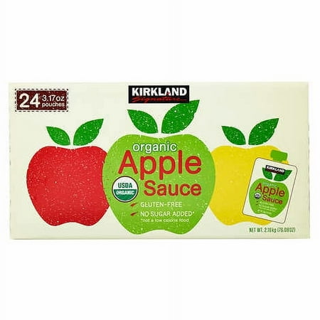 Kirkland RCZ Signature Organic Applesauce, 3.17 oz, 24-count