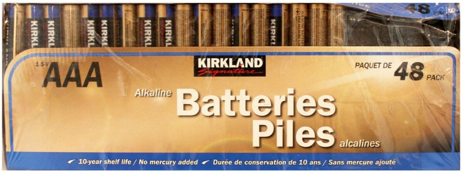 Kirkland Signature, 48-pack AAA Alkaline Batteries