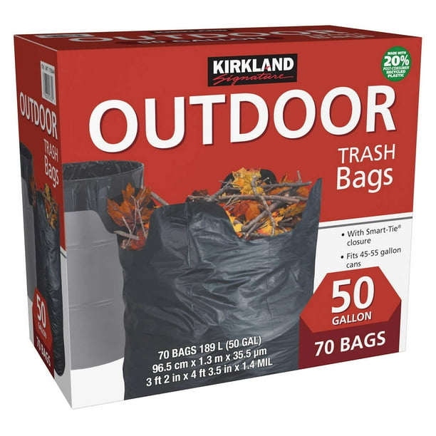 Kirkland Signature 50 Gallon Outdoor Trash Bag 70 Count Walmart Business Supplies
