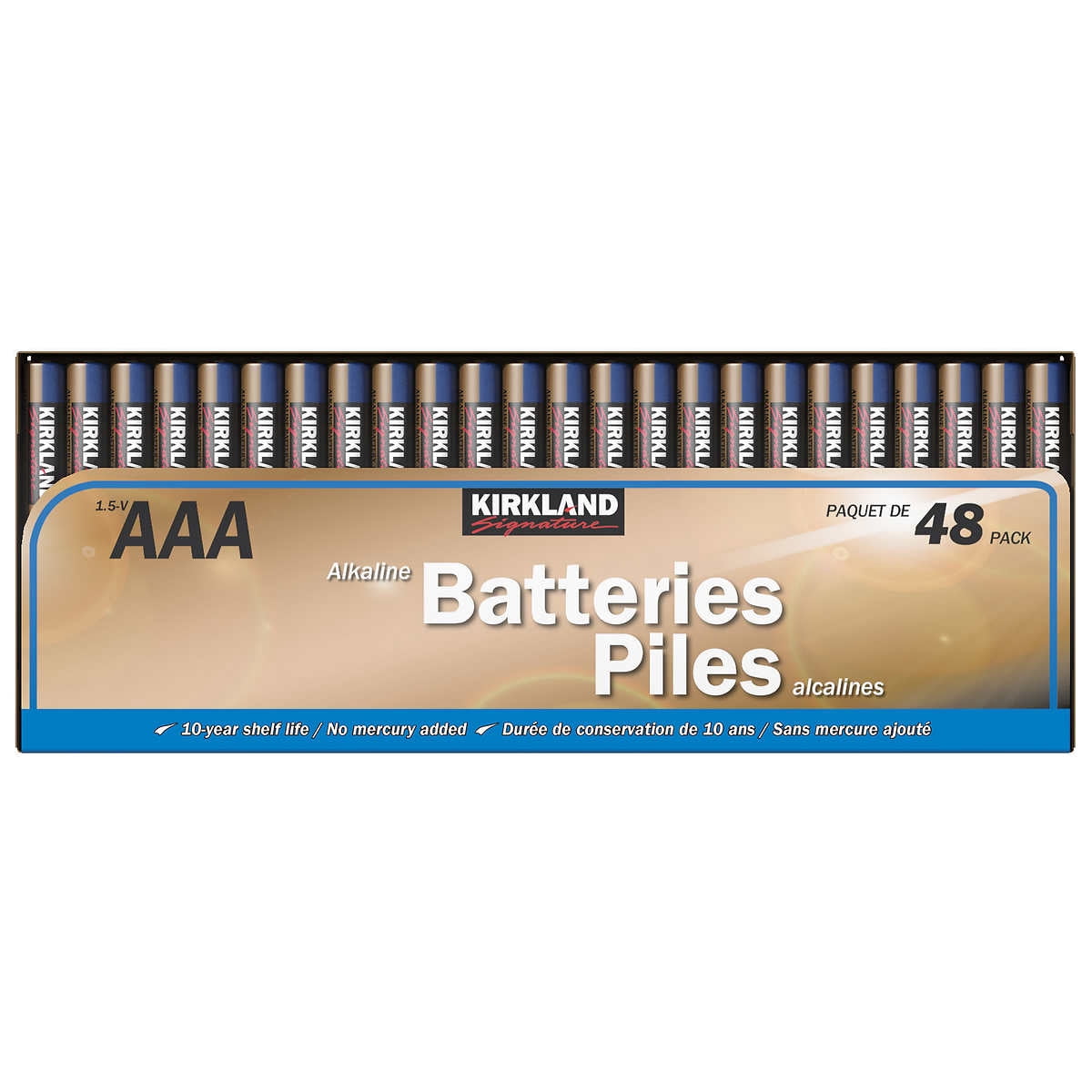 Kirkland Signature AAA Alkaline Batteries, 48-count