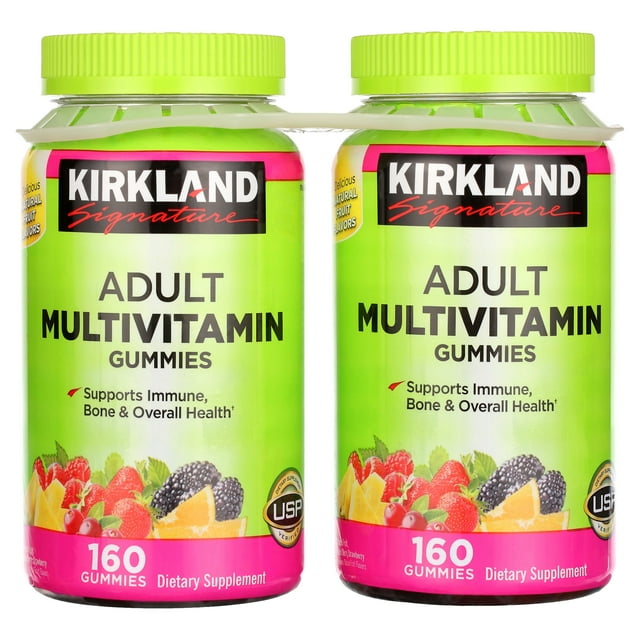 Kirkland Signature Adult Multivitamin Gummies, 320 Count, Natural Fruit
