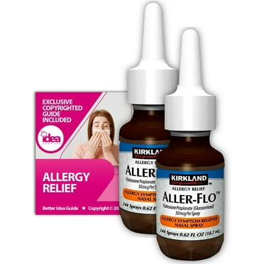 Kirkland Signature Aller-Flo Fluticasone Propionate (Glucocorticoid) 50 mcg, Nasal Allergy Spray (2 Bottle 288 Metered Sprays) Bundle with Exclusive "Allergy Relief" - Better Idea Guide