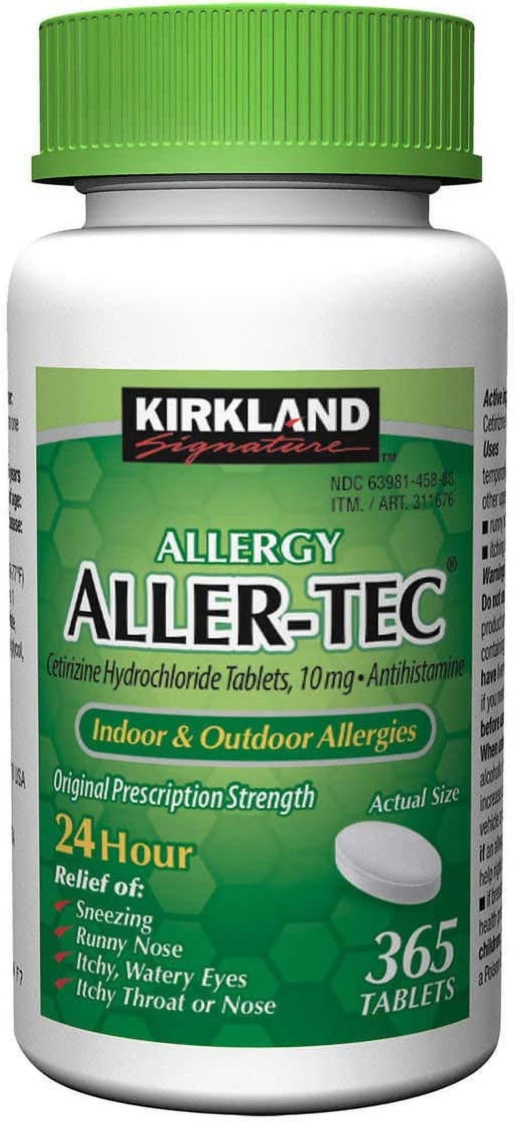 Kirkland Signature AllerTec Cetirizine HCL 10 mg/Antihistamine Tablets