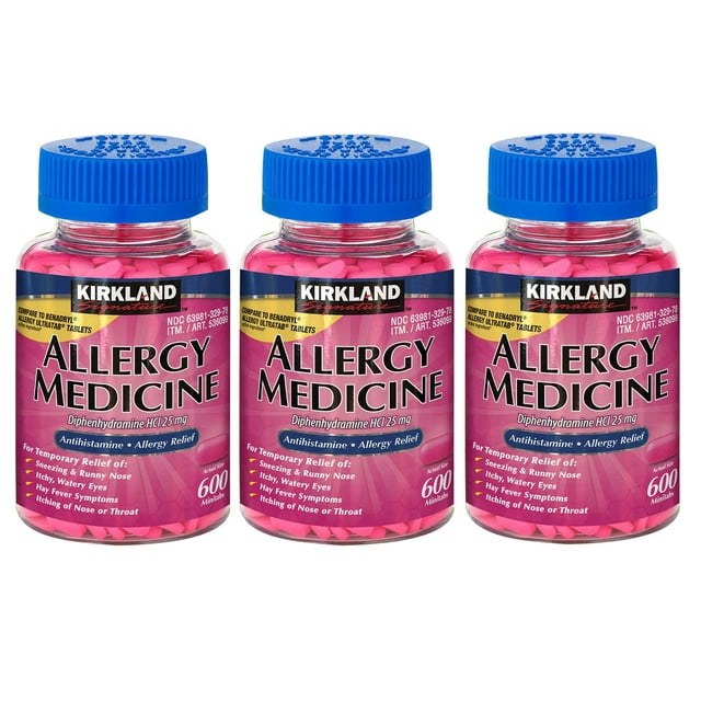 Kirkland Signature Allergy Medicine 600 Tablets 3 Pack