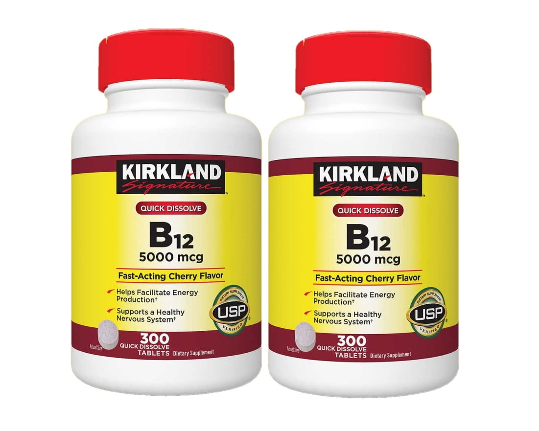 KS B12 5000 Mcg 300 Quick Dissolve Tablets - 2 Pack - Walmart.com