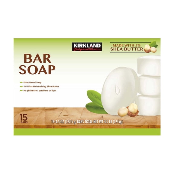 Kirkland Signature Bar Soap with Shea Butter, 15 Bars