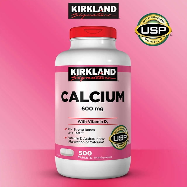 Kirkland Signature Calcium 600 mg. + D3, 500 Tablets