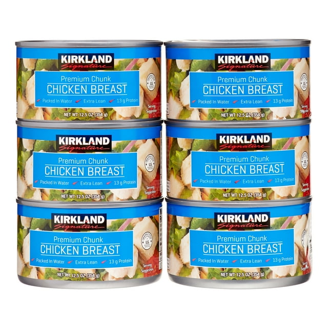 Kirkland Signature Canned Premium Chunk Chicken Breast, 12.5 Oz, 6 Ct