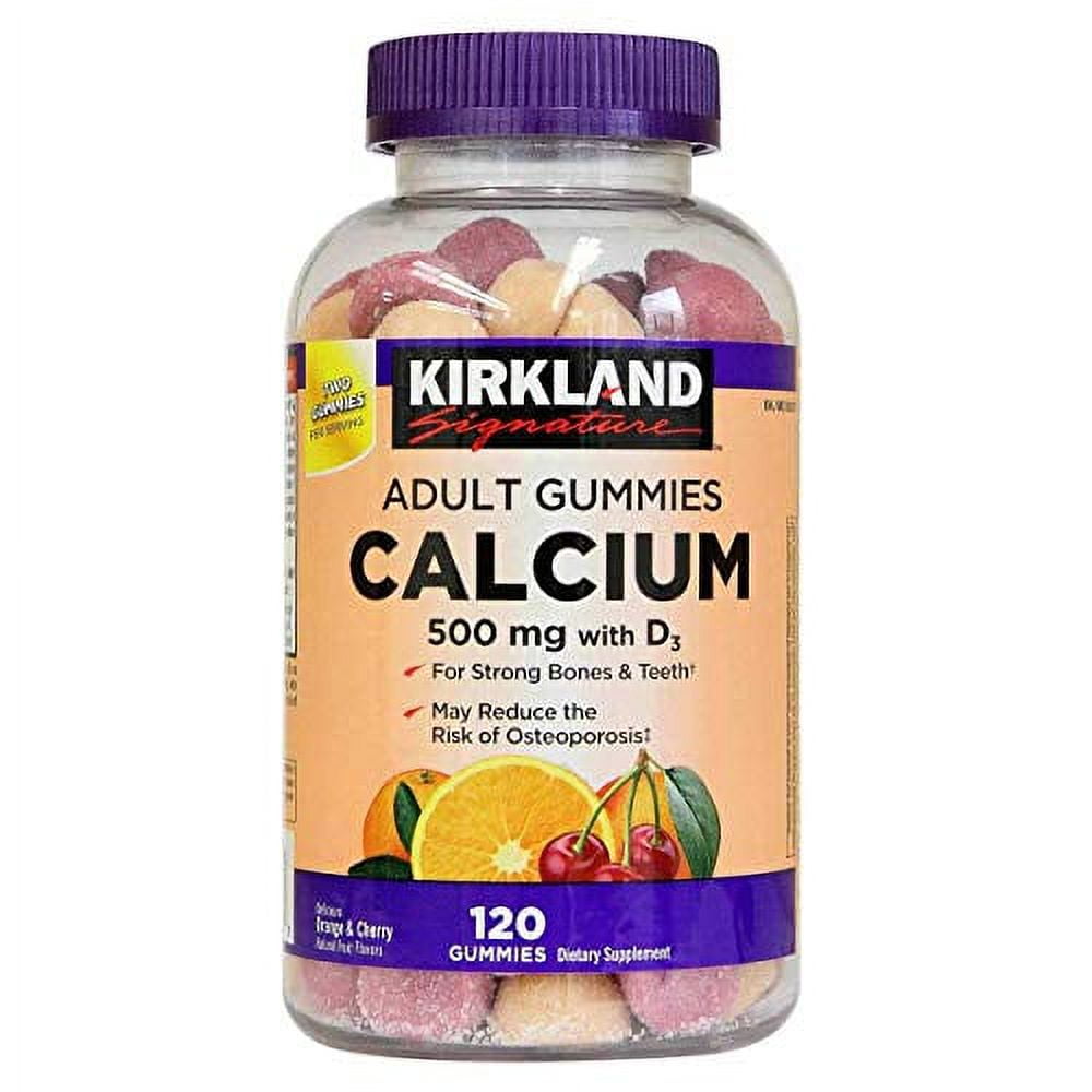 Kirkland Signature Chewable Calcium with Vitamin D3 Adult Gummies, 120 ct