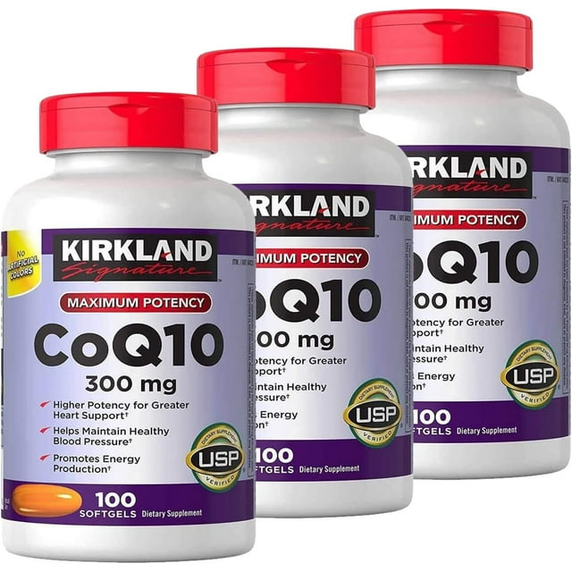 Kirkland Signature CoQ10 300 mg., 100 Softgels (3 Pack)