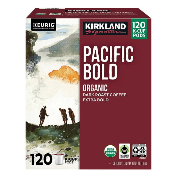 Kirkland Signature Coffee Organic Pacific Bold K-Cup Pod 120 Count