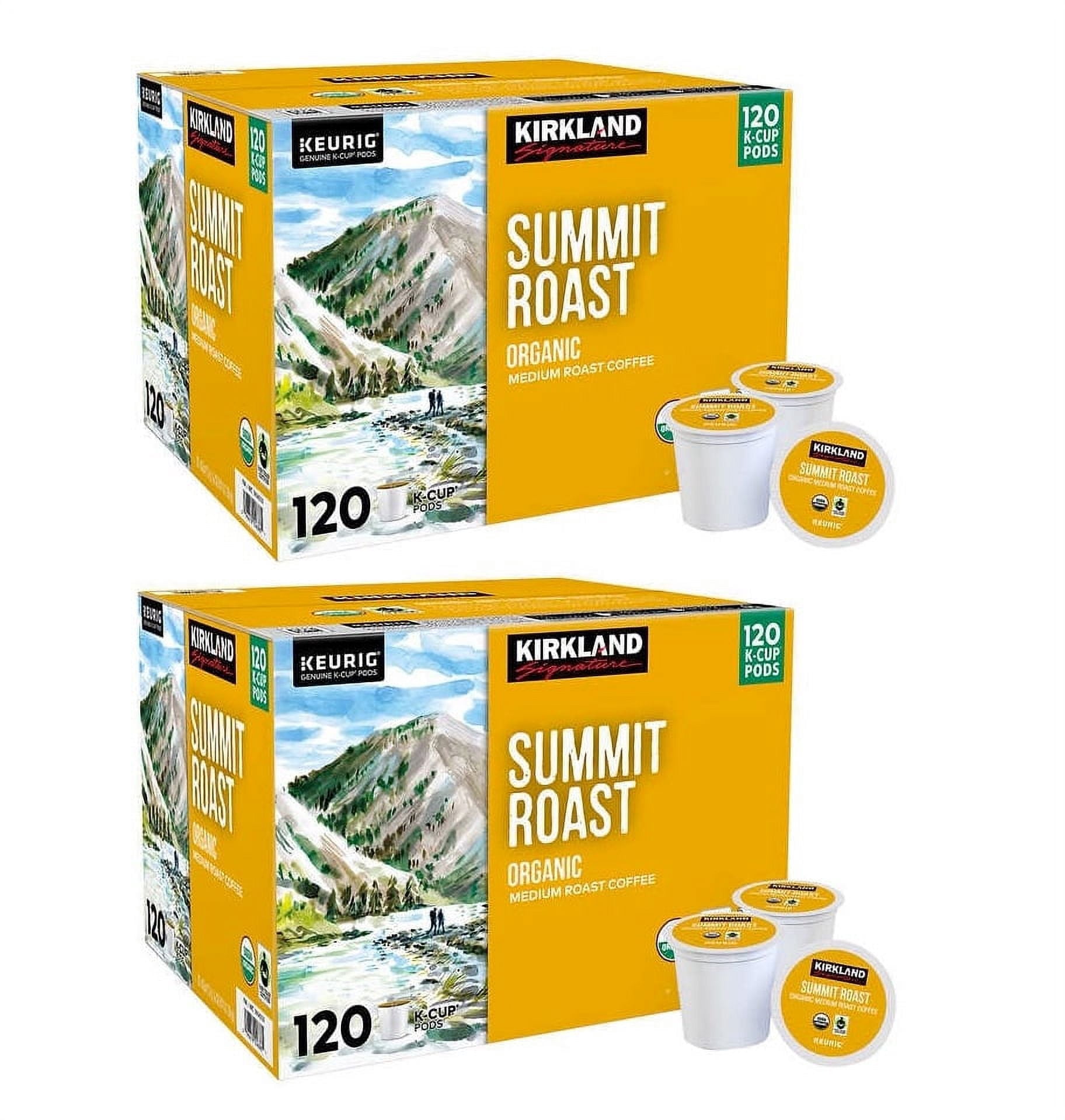 Kirkland Signature Organic Summit Roast K-Cup Pod, 2-Pack, 120