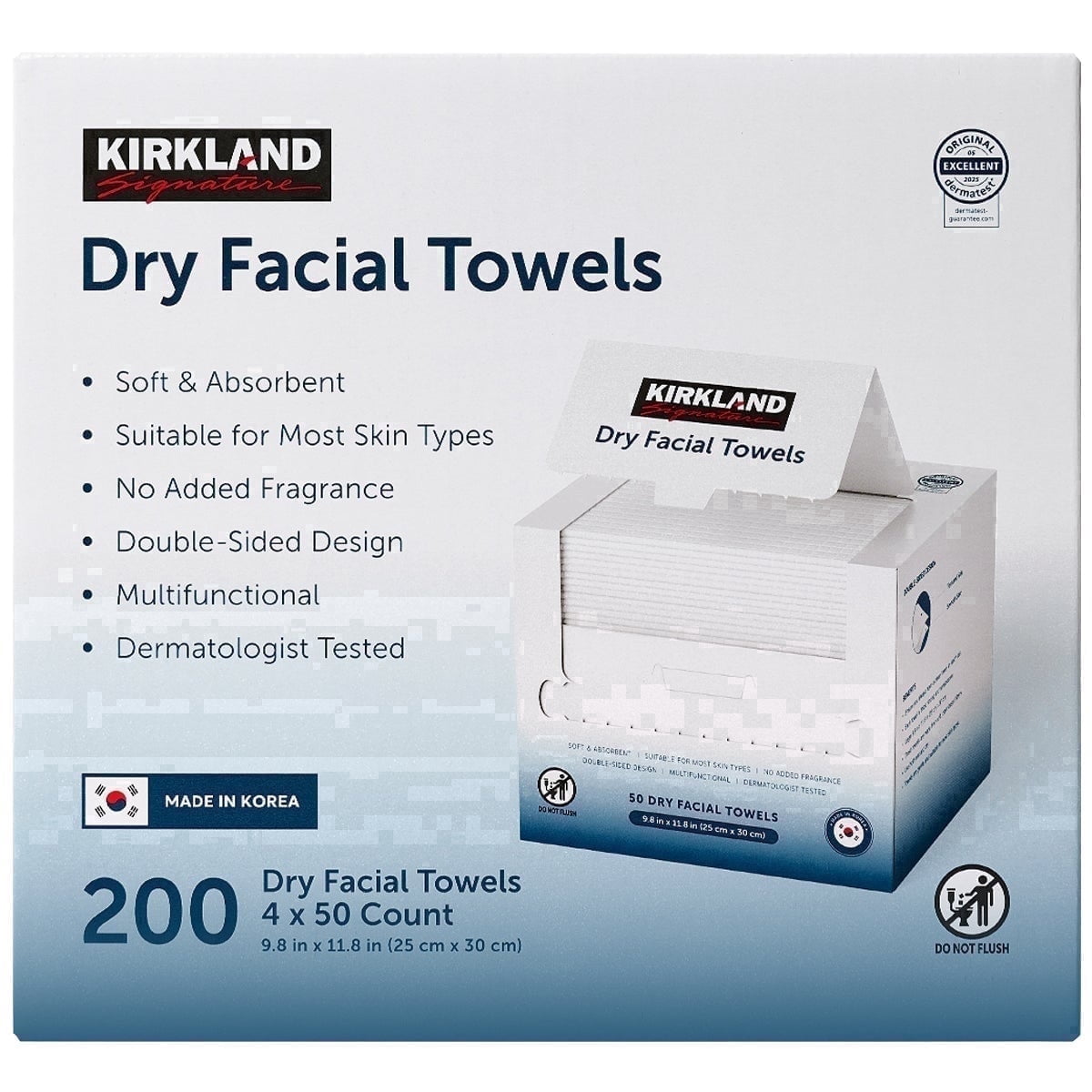 Kirkland Signature Daily Dry Facial Towels, 200 Count - Walmart.com