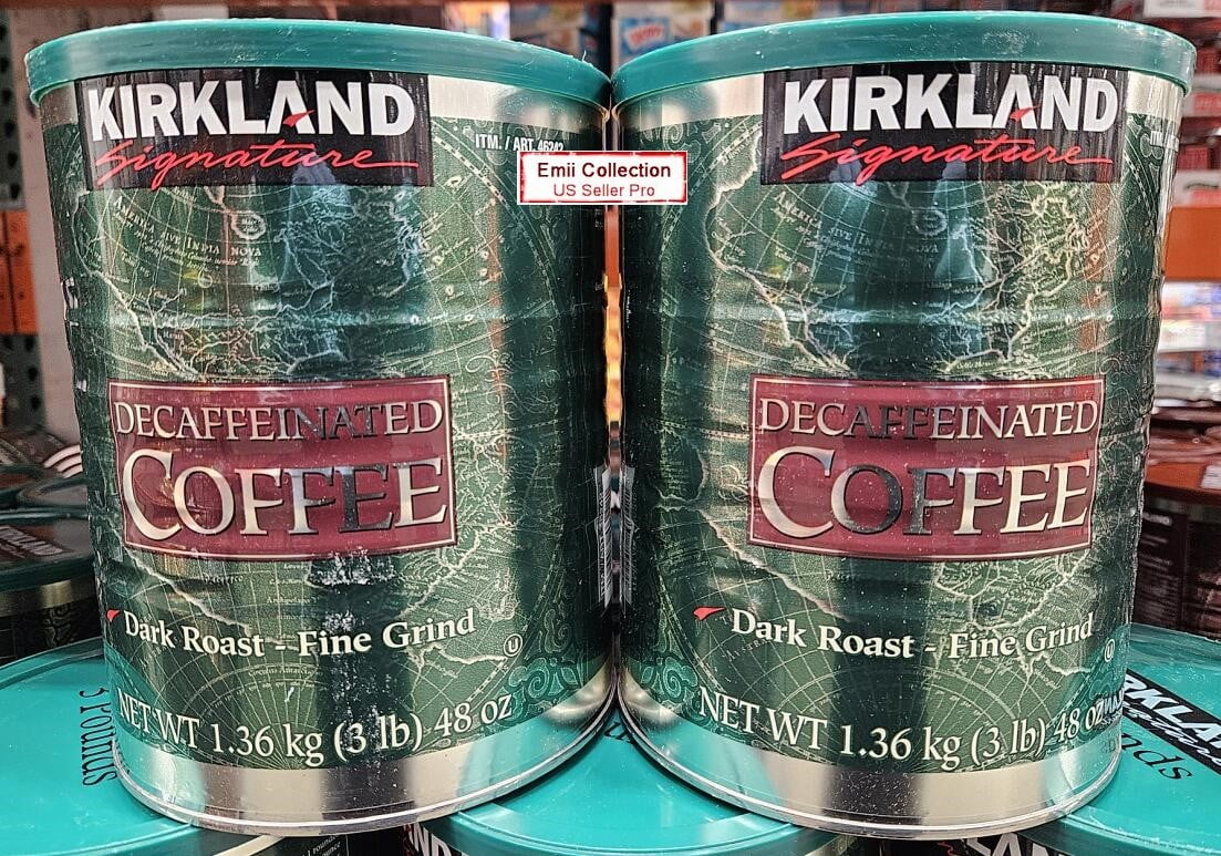 Kirkland Signature Decaffeinated Coffee Dark Roast Fine Grind 48oz 1