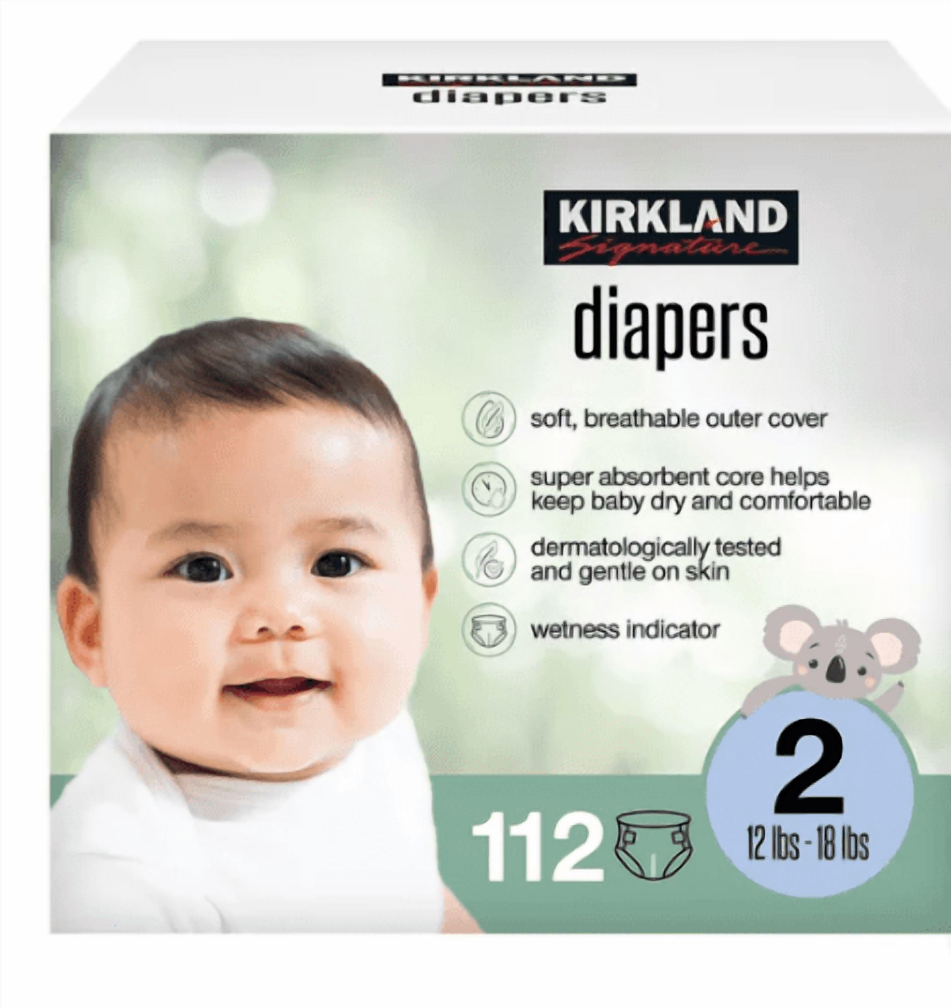Kirkland Signature Diapers Size 2 (12 lbs+) 112 CT