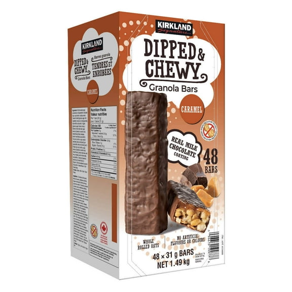 Kirkland Signature Dipped & Chewy Caramel Granola Bars - 48ct (1.49kg)