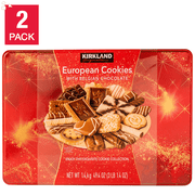 Kirkland Signature European Cookies with Belgian Chocolate 49.4 Oz 2-Count | Christmas Gift
