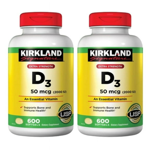 Kirkland Signature Vitamin D3 600 Softgels - 2 Pack