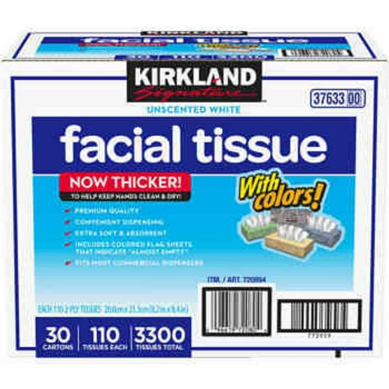 Kirkland Signature Facial Tissue, 2Ply, 110count, 30pack