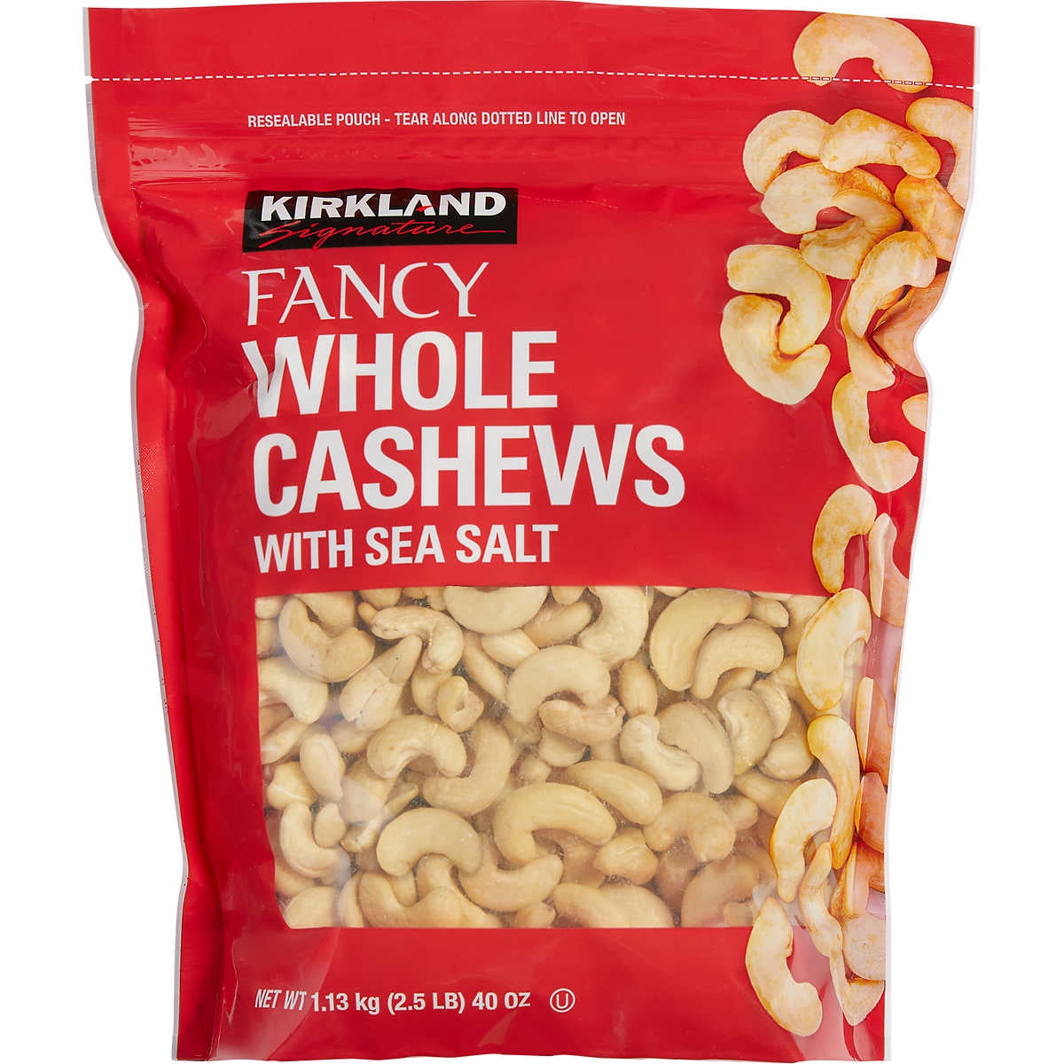 Kirkland Signature Fancy Whole Cashews with Sea Salt, 2.5 lbs, listed by SupplyplexAlong with Spoon and Tissue