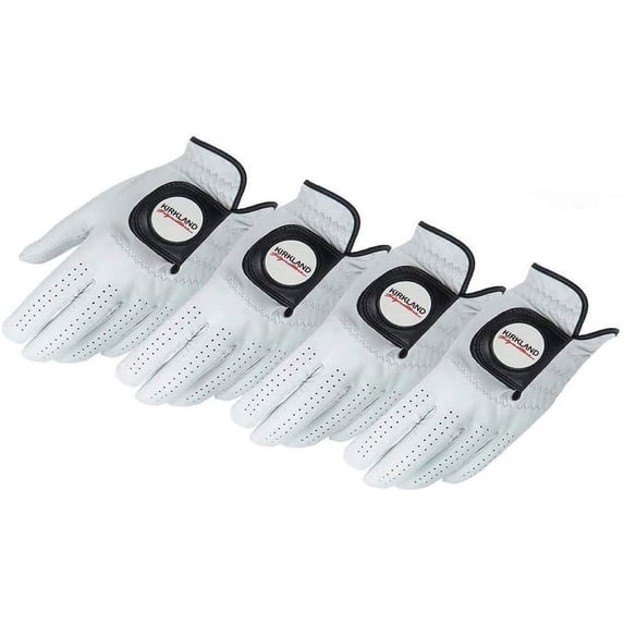 Kirkland Signature Golf Gloves Premium Cabretta Leather, Medium (4 Count)