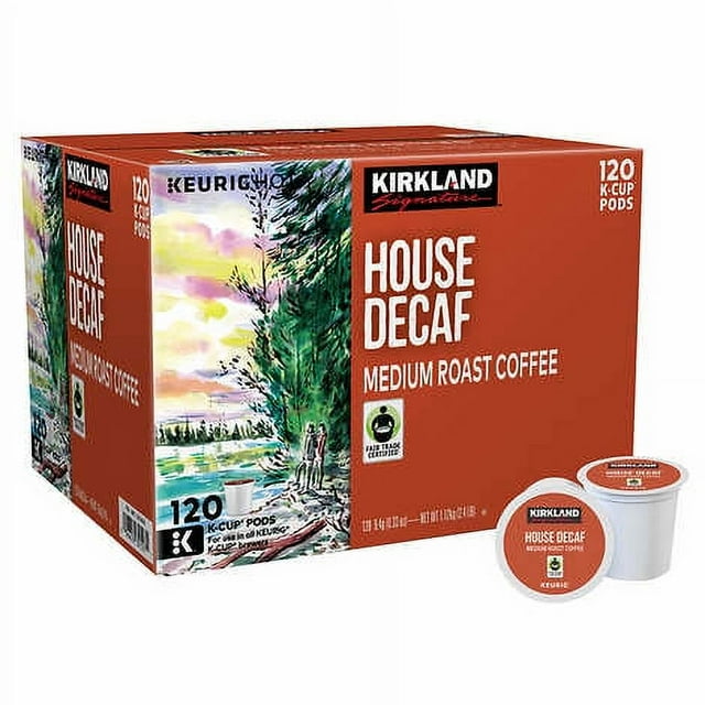 Kirkland Signature Decaffeinated KCups Coffee Pods, Medium Roast for