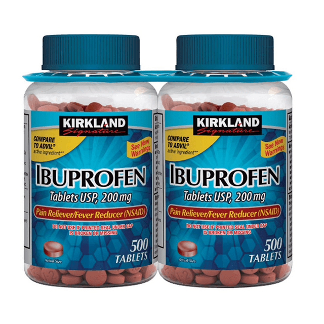 Kirkland Signature Ibuprofen 200 mg., 500 Tablets 2 Pack
