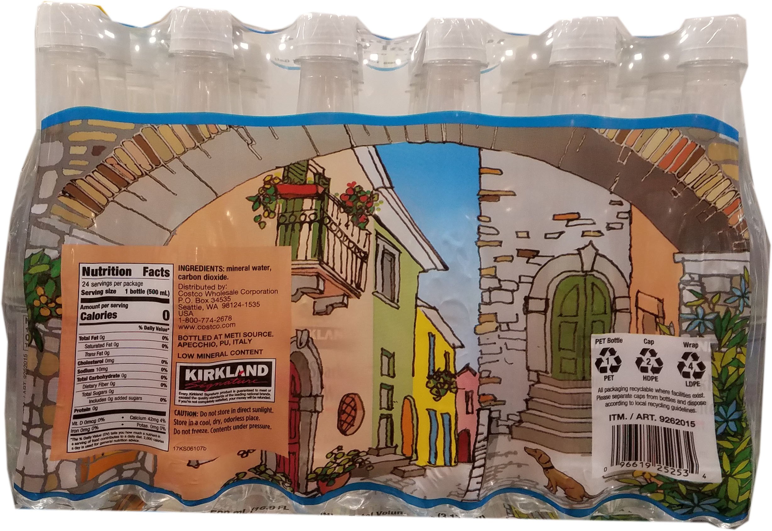 Kirkland Signature Italian Sparkling Water, 16.9 Fl Oz, 24 Ct