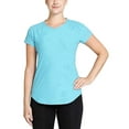 thumbnail image 1 of Kirkland Signature Ladies' Active V-Neck Textured Tee, Teal, Medium - NEW, 1 of 4