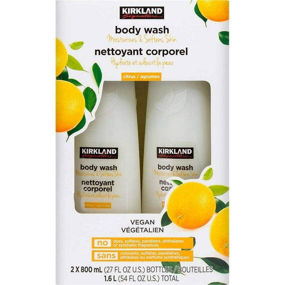 Kirkland Signature Liquid Body Wash Citrus 27 Fluid Ounce (Pack of 2)