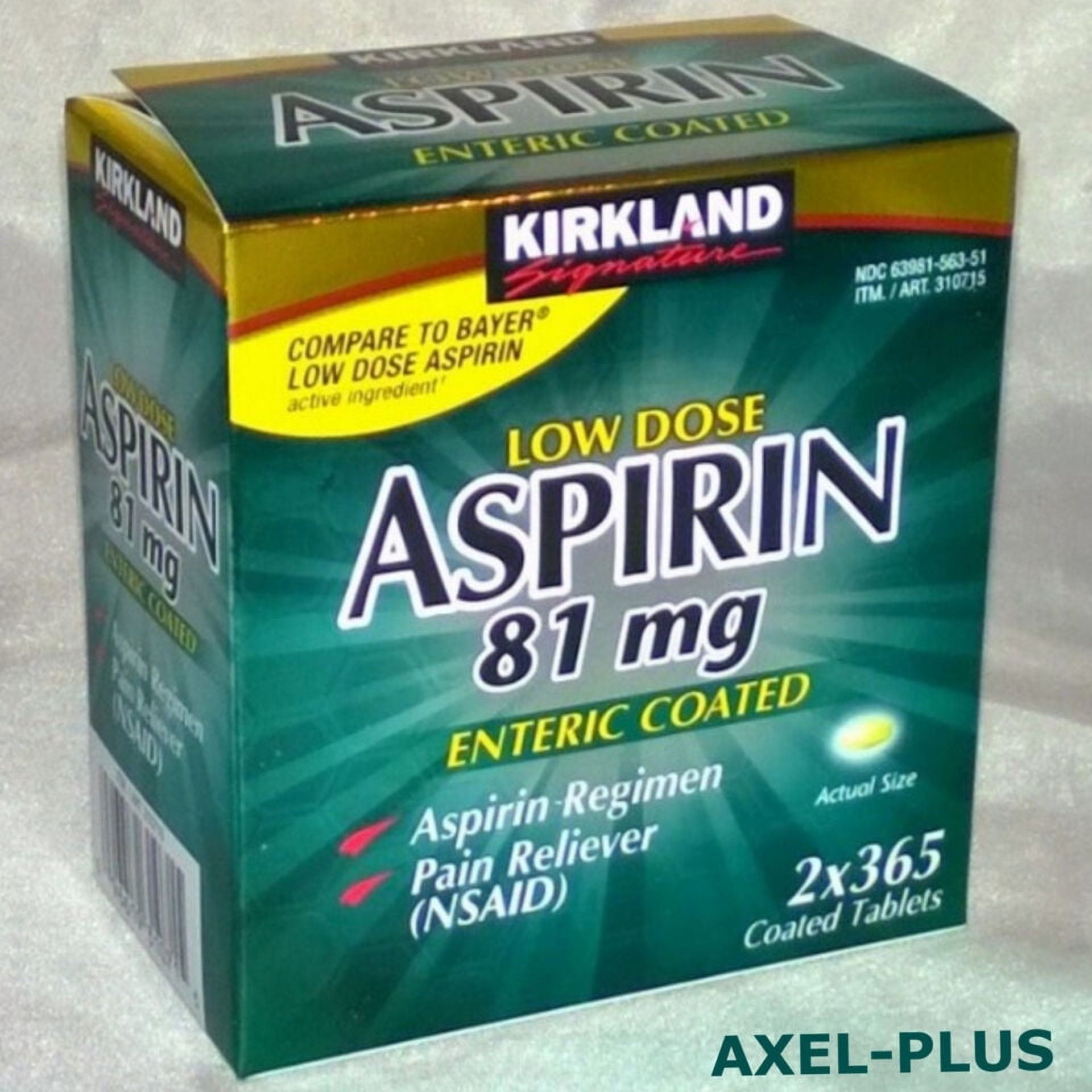 Kirkland Signature Low Dose Aspirin 81mg 365 Tablets (2 Pack)